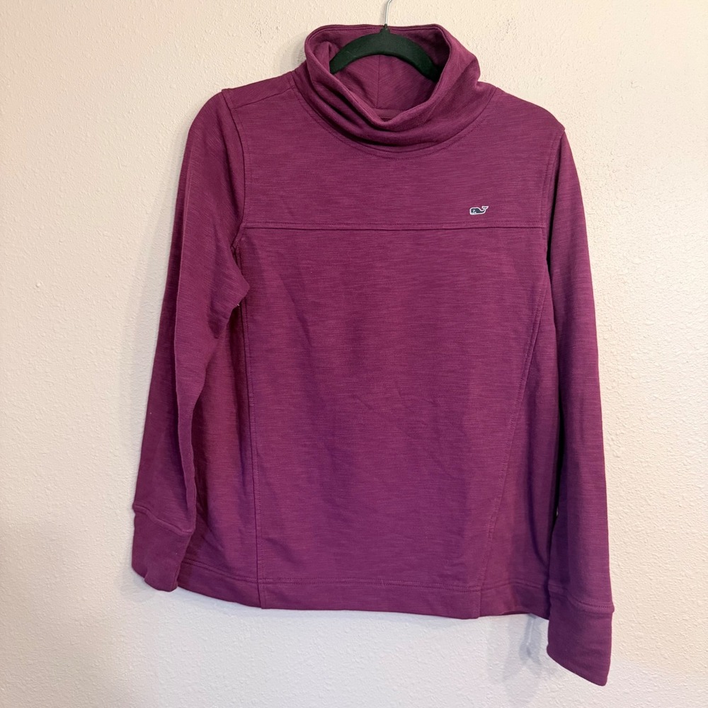 Vineyard Vines Womens Funnel Neck Pullover Sweatshirt Purple 2K005170 Size S